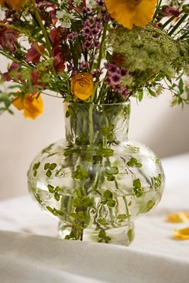 Pressed Floral Footed Vase | Anthropologie (US)