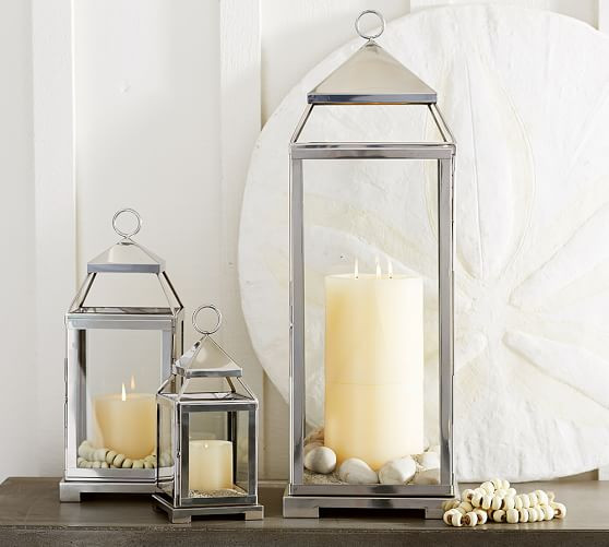 Malta Glass & Metal Indoor/Outdoor Lantern Collection | Pottery Barn (US)