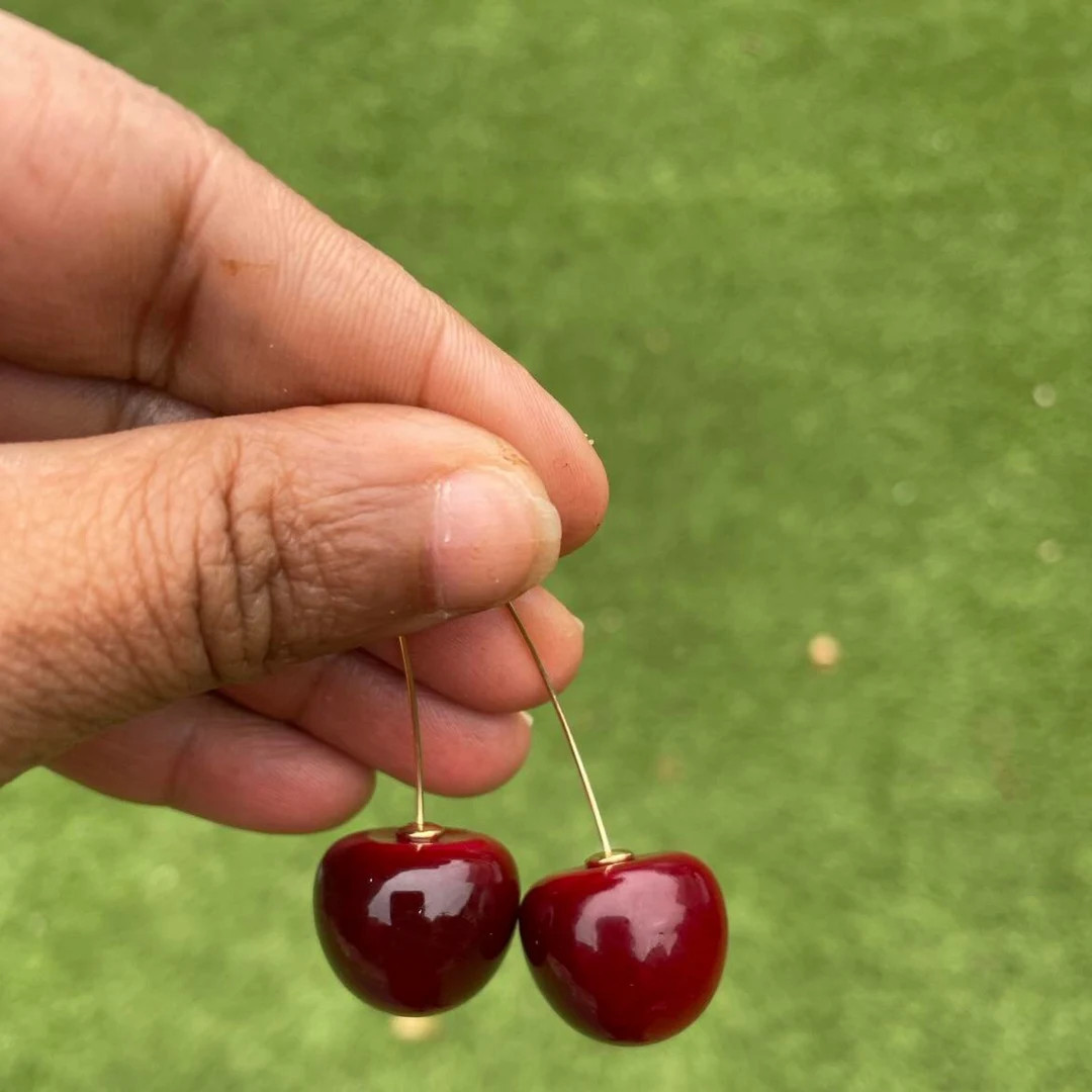 Cherry Dangle Earrings | Dangle Drop Fruit Earrings |Cute Cherry Earrings|Fruit earrings|Tassel D... | Etsy (US)