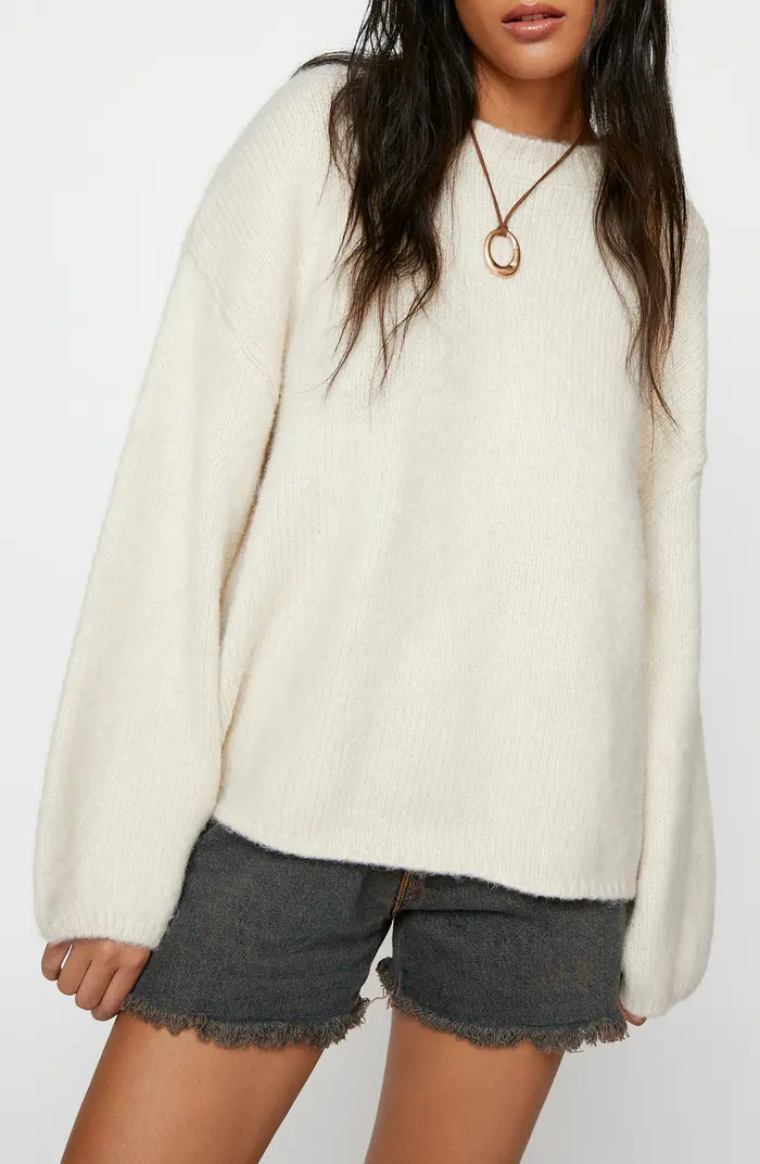 NASTY GAL Oversize Crewneck Sweater | Nordstrom | Nordstrom