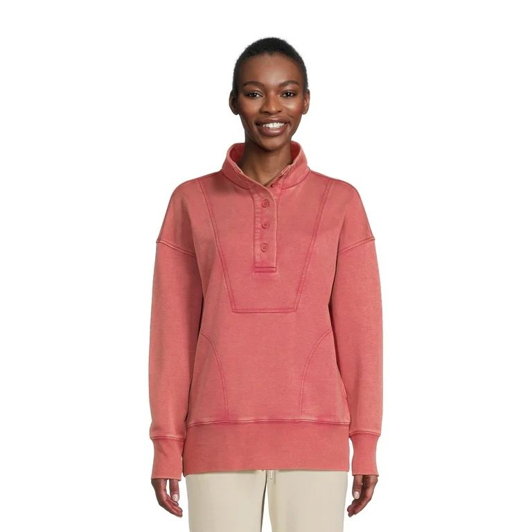 Time And Tru Women's Placket Pullover Top | Walmart (US)