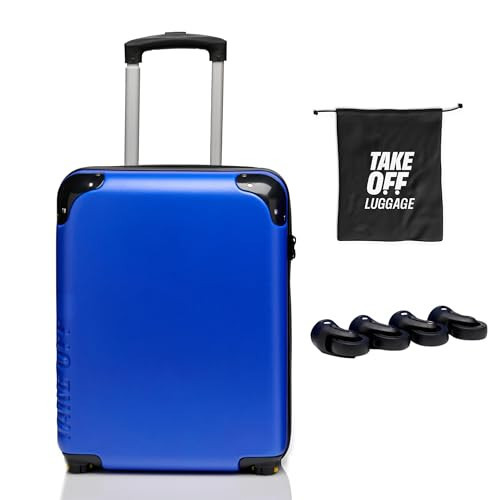 Take OFF Luggage - Personal Item Rolling Suitcase 2.0, TSA Approved, Small Carry On, Under the Seat, Hard Case with Removable Wheels, Light Weight Bag, Airplane Travel Essential Accessories, 18x14x8 | Amazon (US)