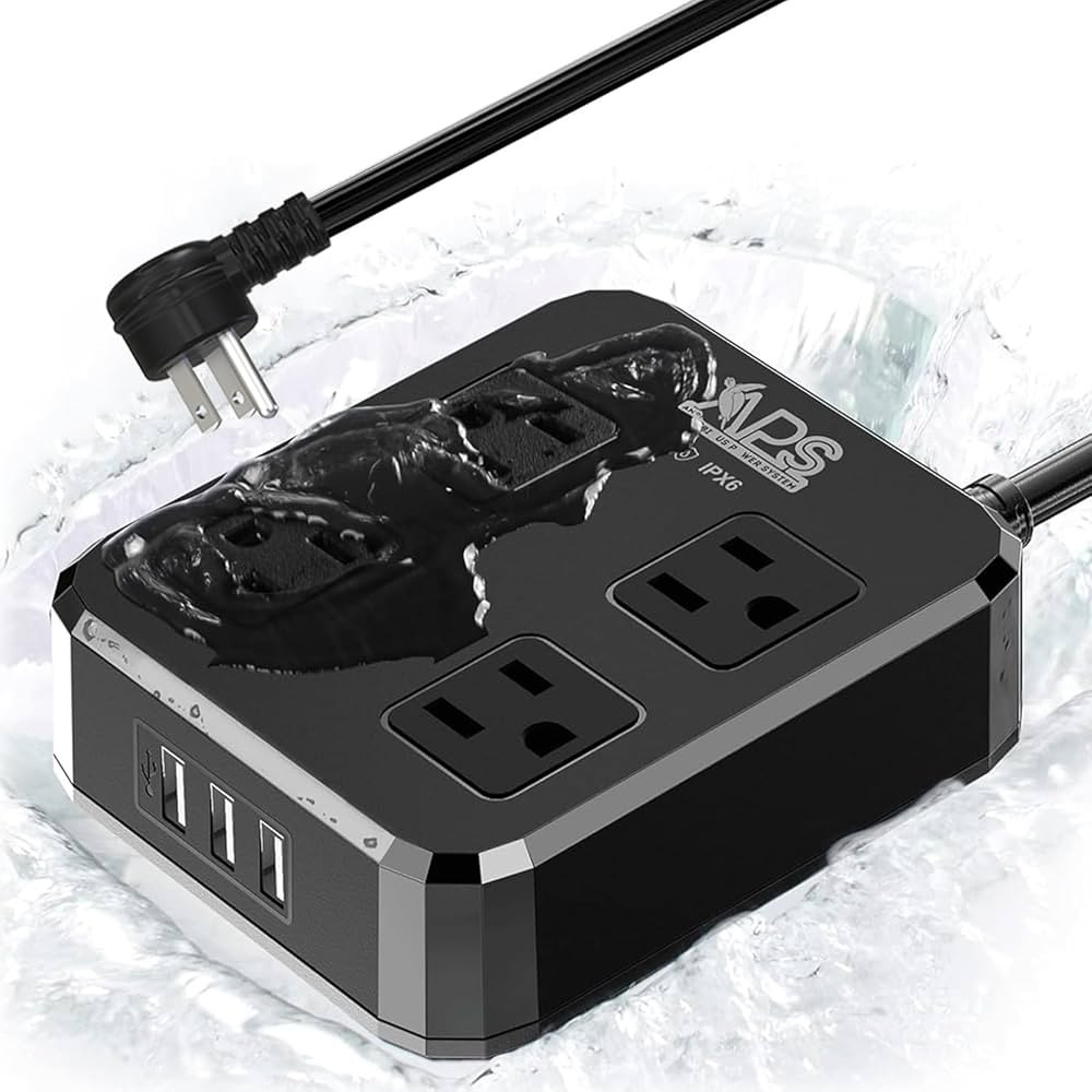Outdoor Power Strip Weatherproof, Waterproof Surge Protector with 4 Wide Outlet with 3 USB Ports,... | Amazon (US)