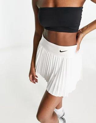 Nike Court Dri-FIT Advantage pleated tennis skirt in white | ASOS (Global)