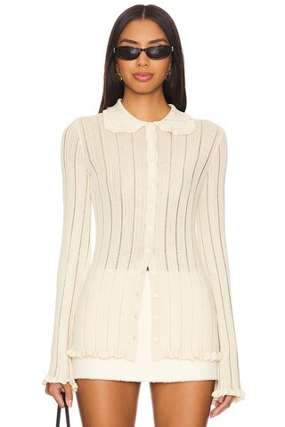 LPA Kiara Knit Cardigan in Cream from Revolve.com | Revolve Clothing (Global)