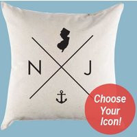 New Jersey Nj Home State Canvas Pillow Or Cover | Etsy (US)