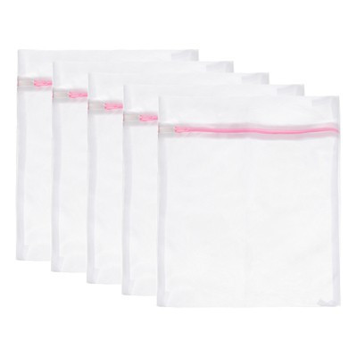 Unique Bargains Mesh Laundry Wash Bags with Zipper for Delicate Clothing 5 Pcs Pink 9.1"x11.8" | Target