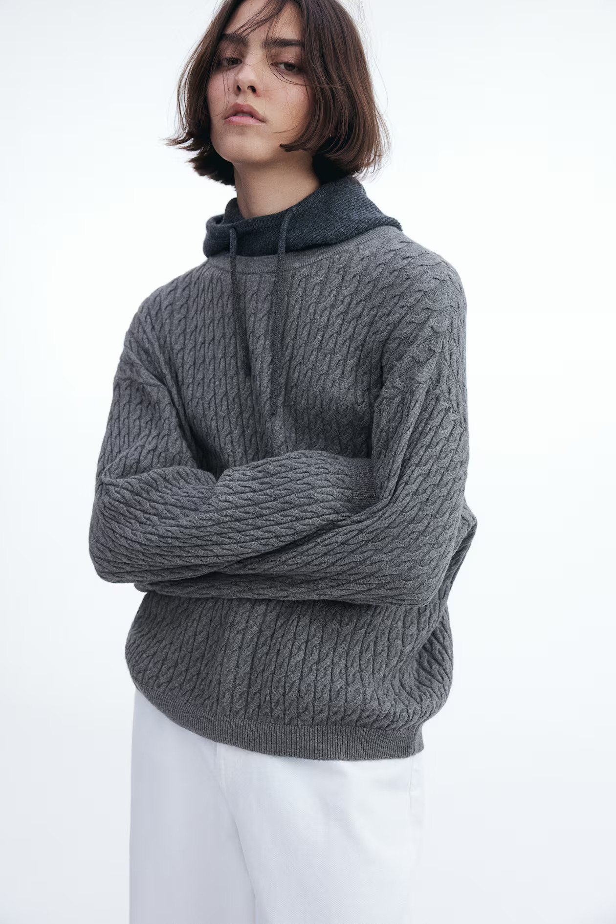 Cable-Knit Cashmere-Blend Sweater | H&M (US + CA)