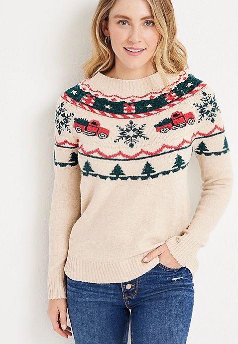 Holiday Truck Fair Isle Sweater | Maurices