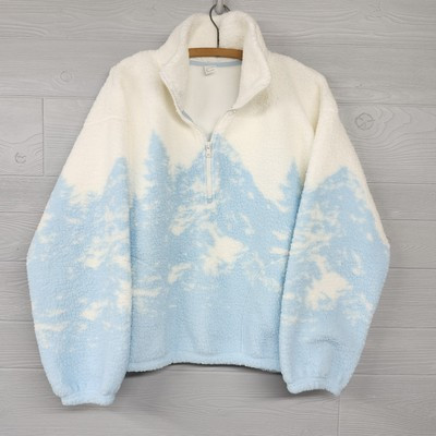 Gilly Hicks Mountain Scene Quarter Zip Fleece Jacket Womens Size Medium NWT  | eBay | eBay US