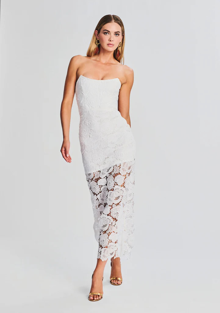 Eliza Lace Strapless Maxi Dress | Retrofete