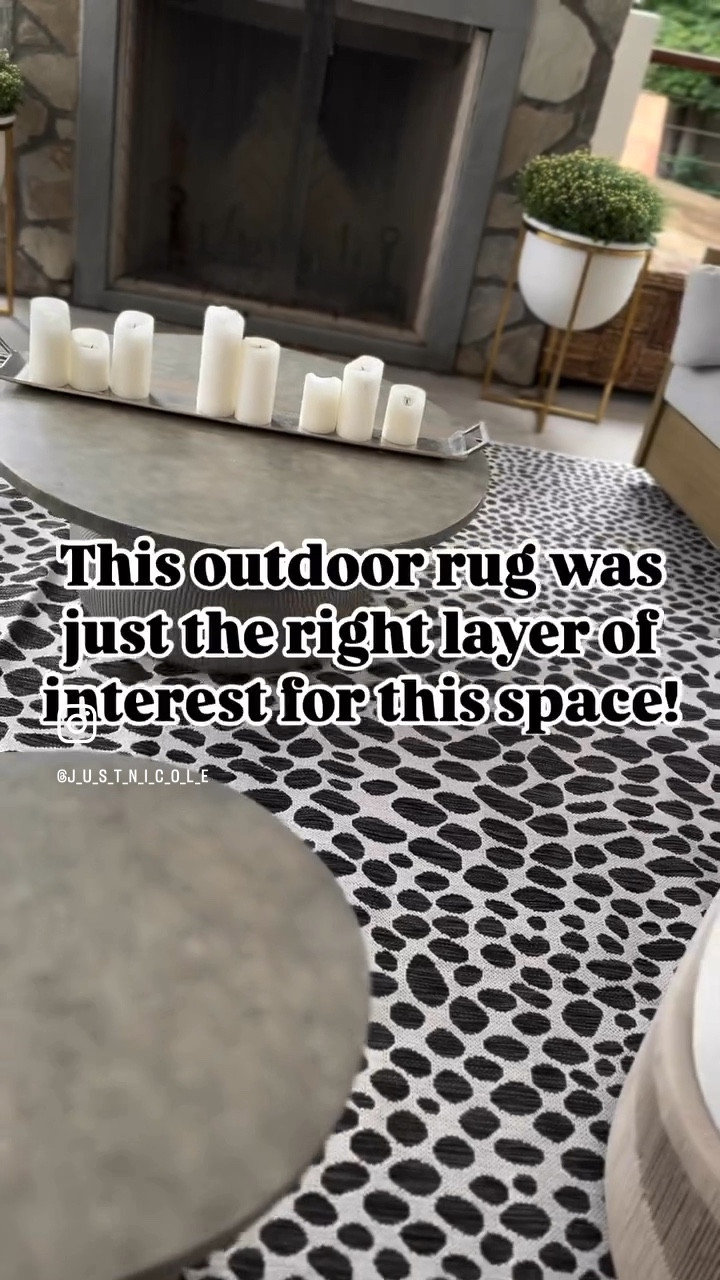 Making this patio space a little cozier with a fun outdoor rug!! And once it was delivered, I couldn’t wait to get it down — even if it meant dragging furniture by myself! 😆 💪🏼 

#LTKStyleTip #LTKHome #LTKFamily