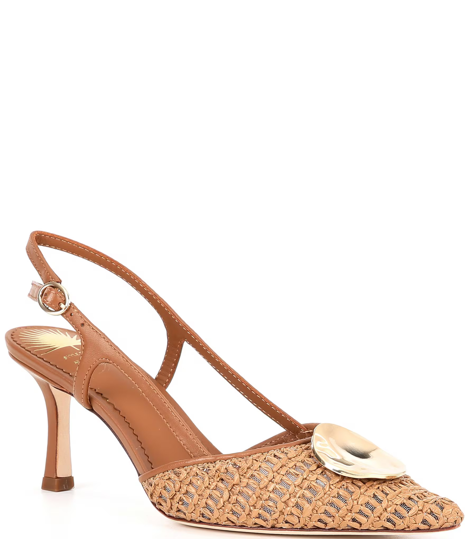 x Style by Simkins Lisa Raffia Ornamented Slingback Pumps | Dillard's