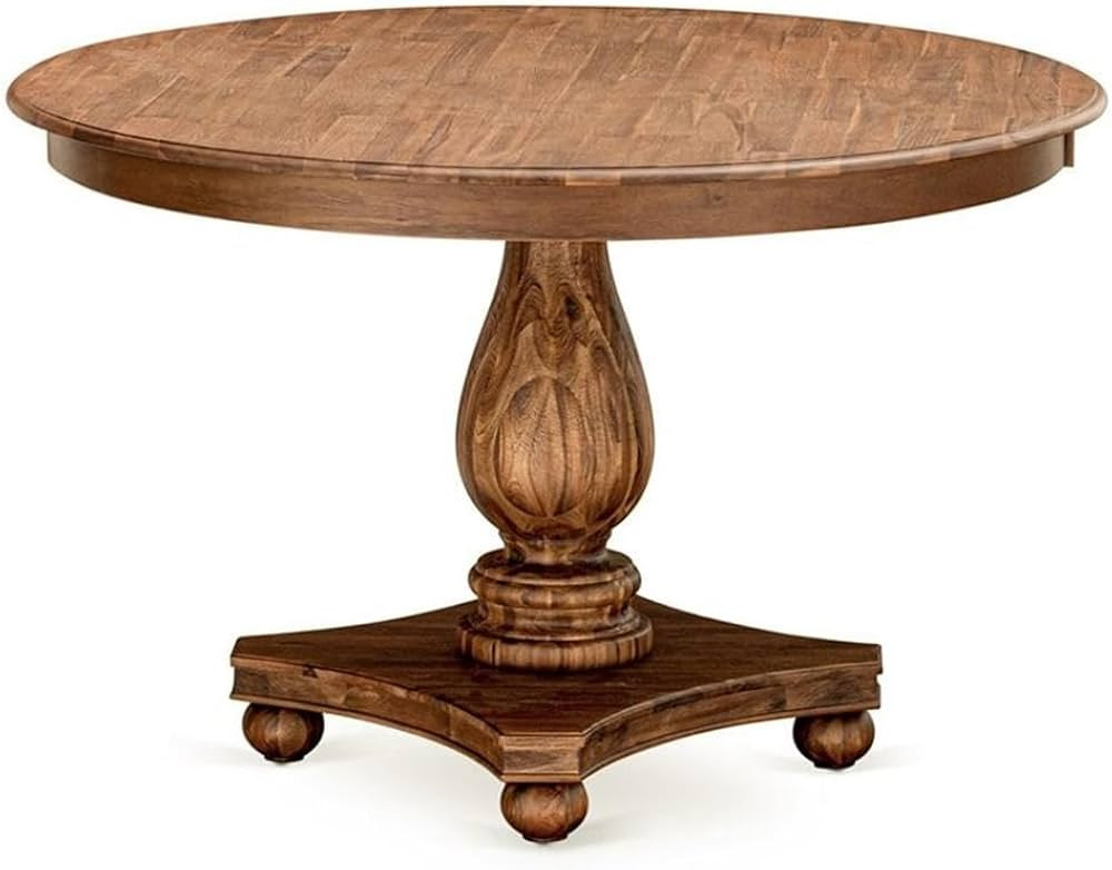 East West Furniture FE2-0N-TP Ferris Modern Dining Table - a Round Kitchen Table Top with Pedesta... | Amazon (US)
