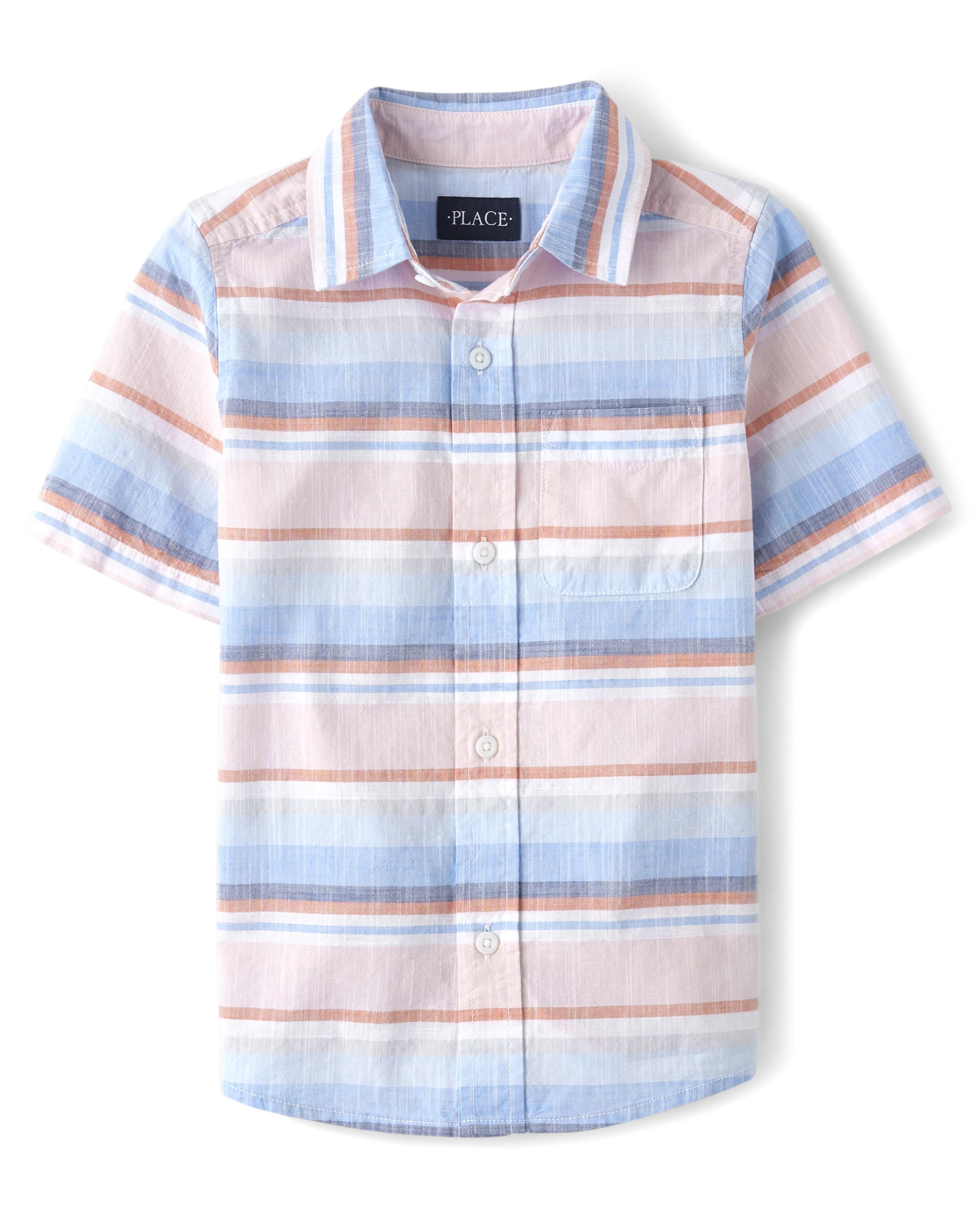 Boys Dad And Me Striped Chambray Button Up Shirt - Summer Dawn | The Children's Place