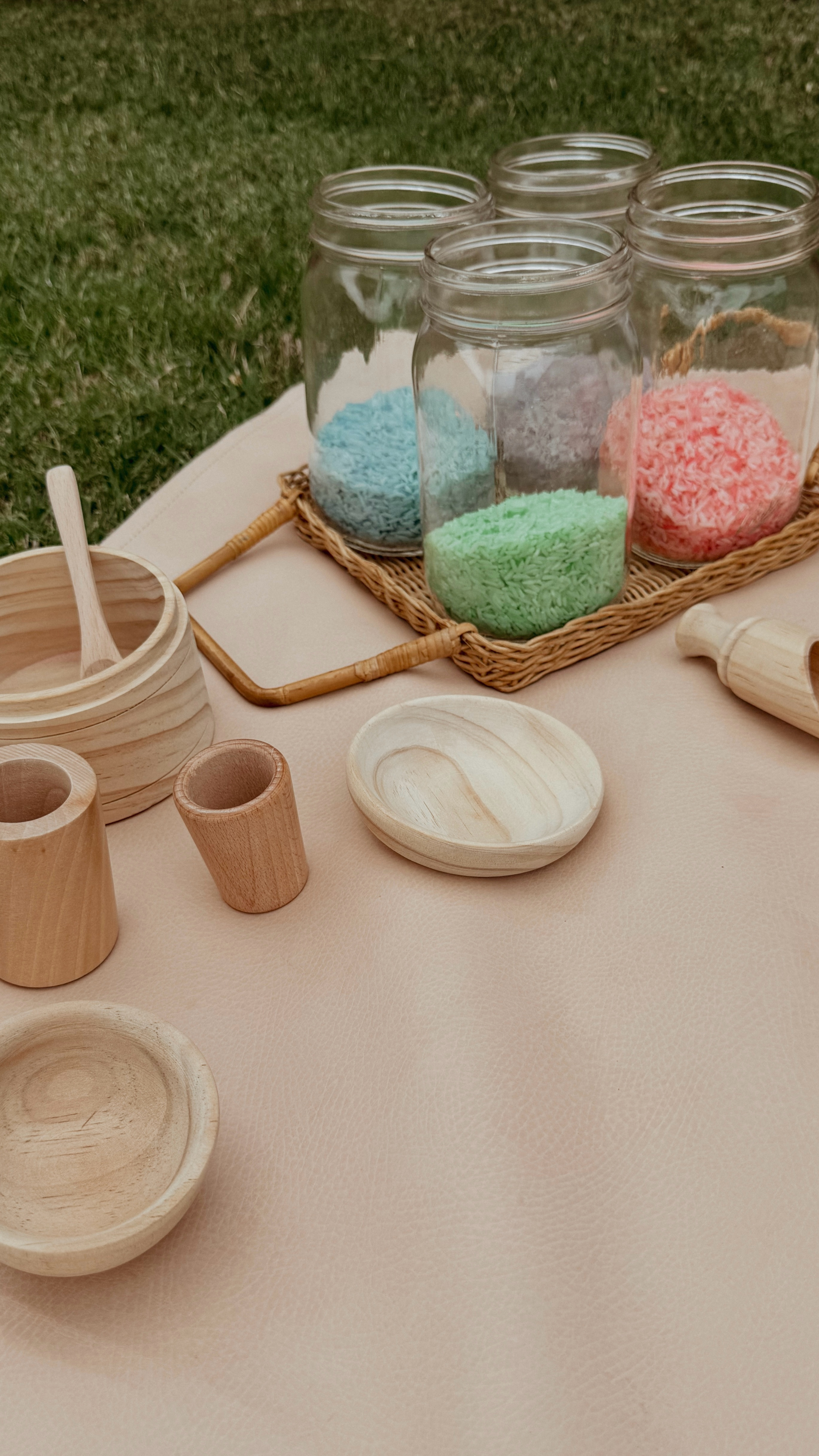 Dyed rice for the first time and was pleasantly surprised at how easy it was!!! We then had so much fun creating a pouring station out of it and mixing colors! 

Ingredients: 
- vinegar
- food coloring 
- rice 

Mix in 1 tablespoon of vinegar for every 1 cup of rice in a ziploc bag. Mix it up so the vinegar coats the rice. Then add in your food coloring until you get the color you want. 

Spread the rice out on parchment paper to dry! I was surprised at how fast the dry time was! Only about 30 min! 🙌🏼

NOTE:
- If you are mixing 2 food colorings together to create a new color I would mix the food coloring up in a bowl before adding into the rice. You’ll end up with two different colors of rice If not 

- if you don’t have food coloring and vinegar on hand you can also use rubbing alcohol and/or acrylic paint 

Have fun! ☺️

#LTKKids #LTKFamily