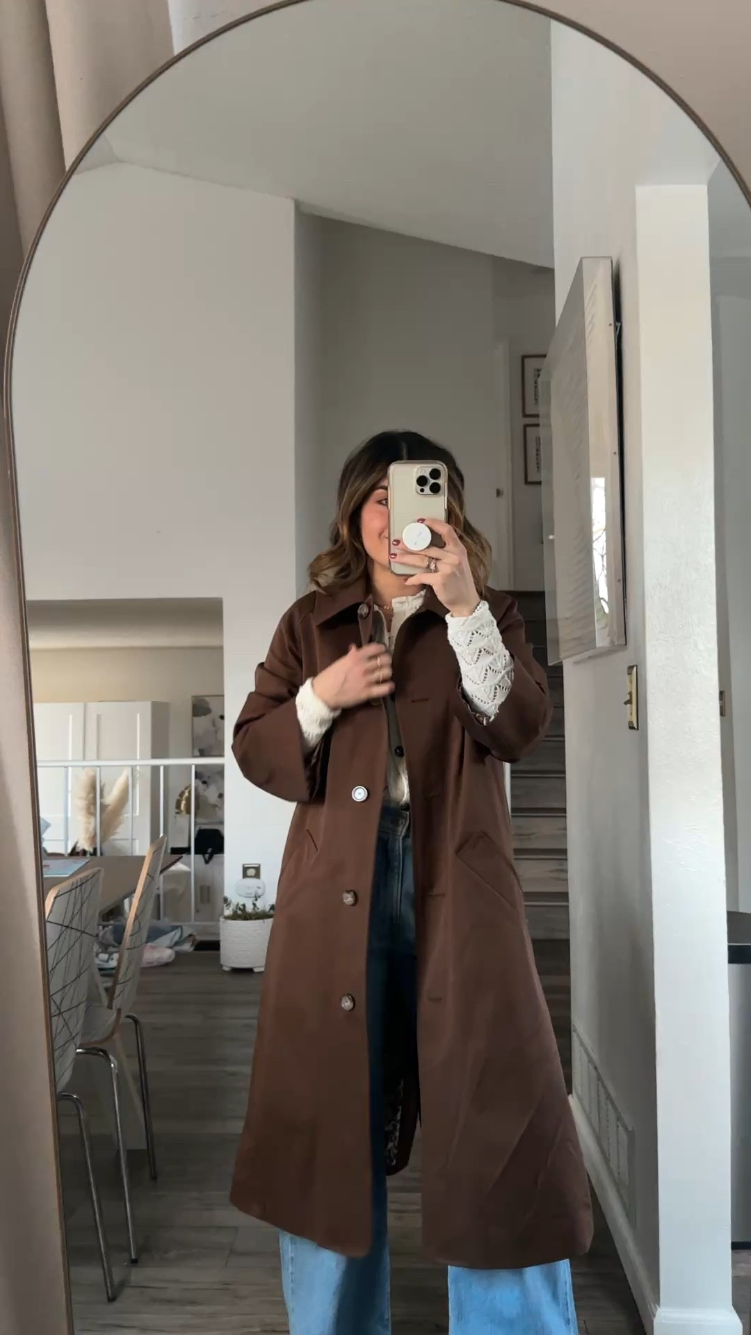 This trench coat is so chic and timeless! Can’t recommend it enough! 
Top size small
Jeans size 25
Trench coat size 34

#LTKStyleTip #LTKFindsUnder100 #LTKWatchNow