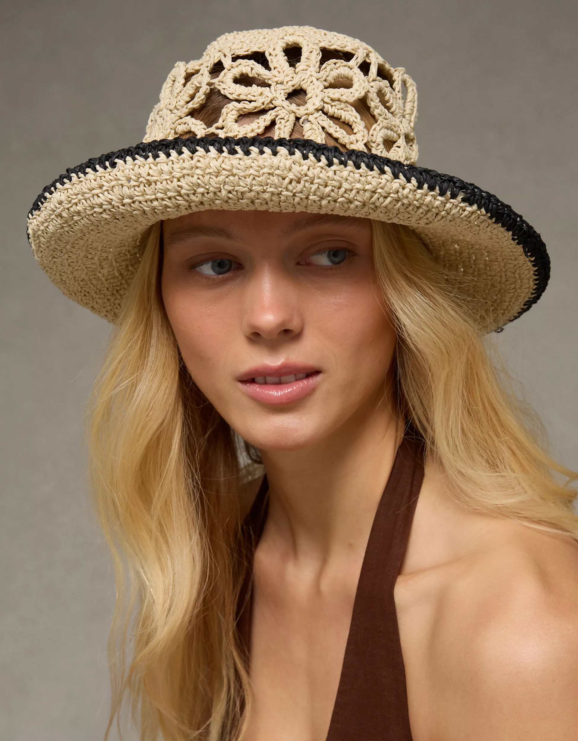AE Raffia Flower Bucket Hat | American Eagle Outfitters (US & CA)