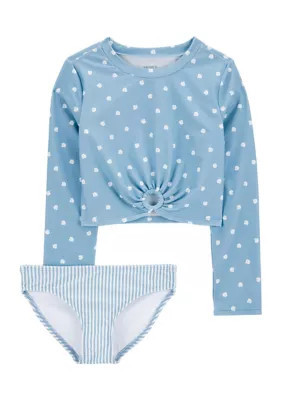 Carter's Girls 4-6x Shell Printed Rashguard Swim Set, 5 | Belk