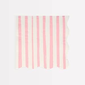 Meri Meri Pink Stripe Large Napkins (Pack of 16) | Amazon (US)
