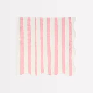 Meri Meri Pink Stripe Large Napkins (Pack of 16) | Amazon (US)