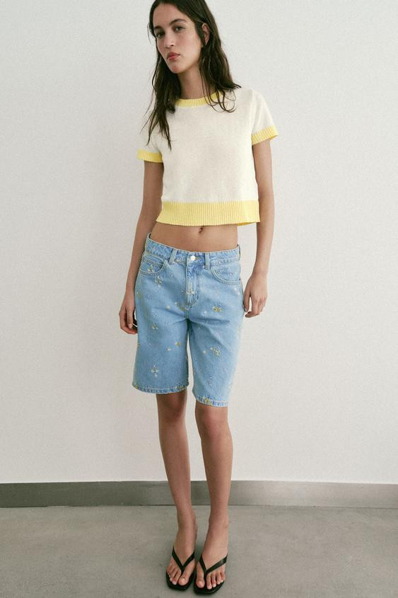SHORT SLEEVE KNIT TOP | Zara US