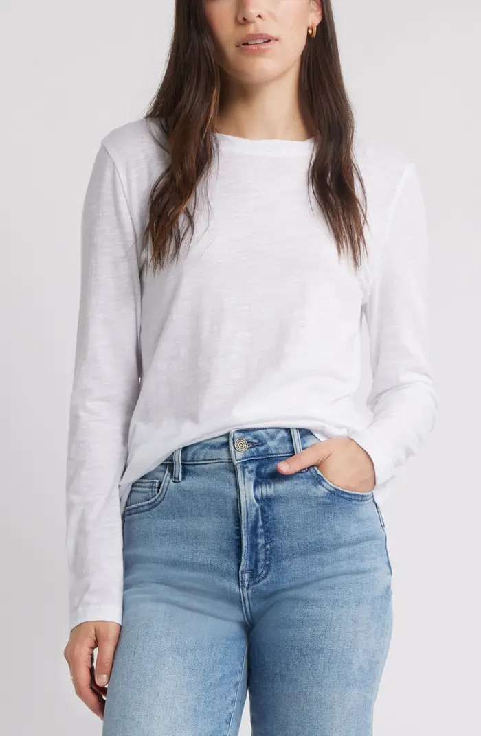 Twist Crewneck Long Sleeve T-Shirt, Winter Travel Outfit, Nordstrom Holiday Outfit | Nordstrom