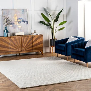 nuLOOM Handmade Braided Wool Area Rug - 5' x 8' - Ivory | Bed Bath & Beyond