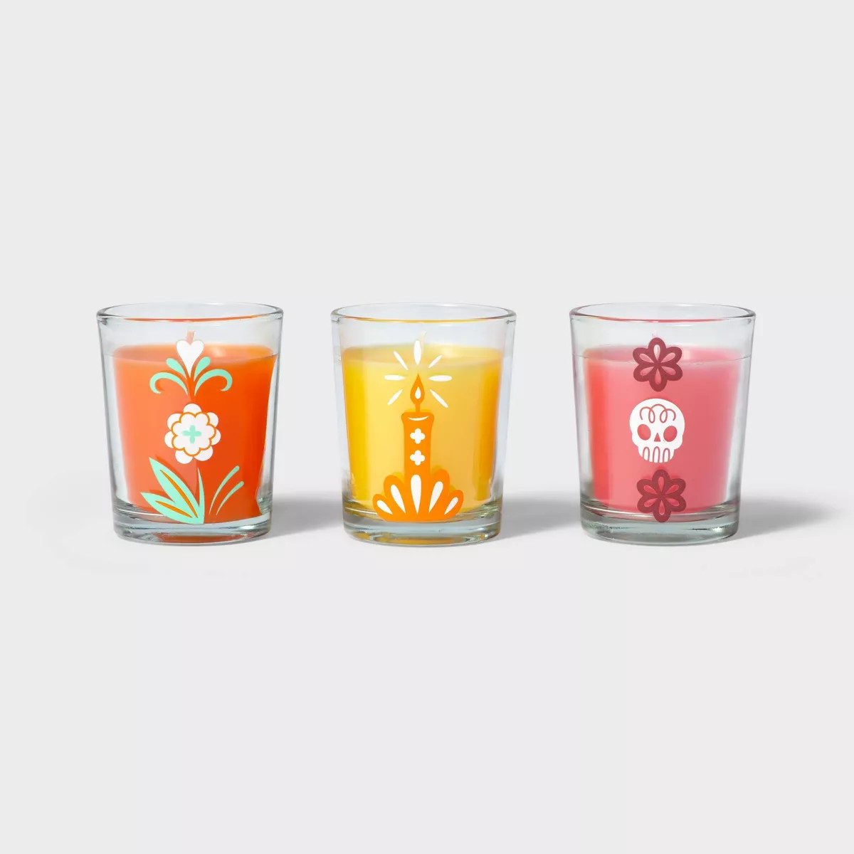 Día de Muertos 3" Ofrenda Mini Glass Candle Set | Target