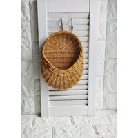 Basket On The Door. Oval Flower Basket.front Door Decoration. Straw-Colored Wicker Basket, Front Decoration.hanging Basket | Etsy (US)