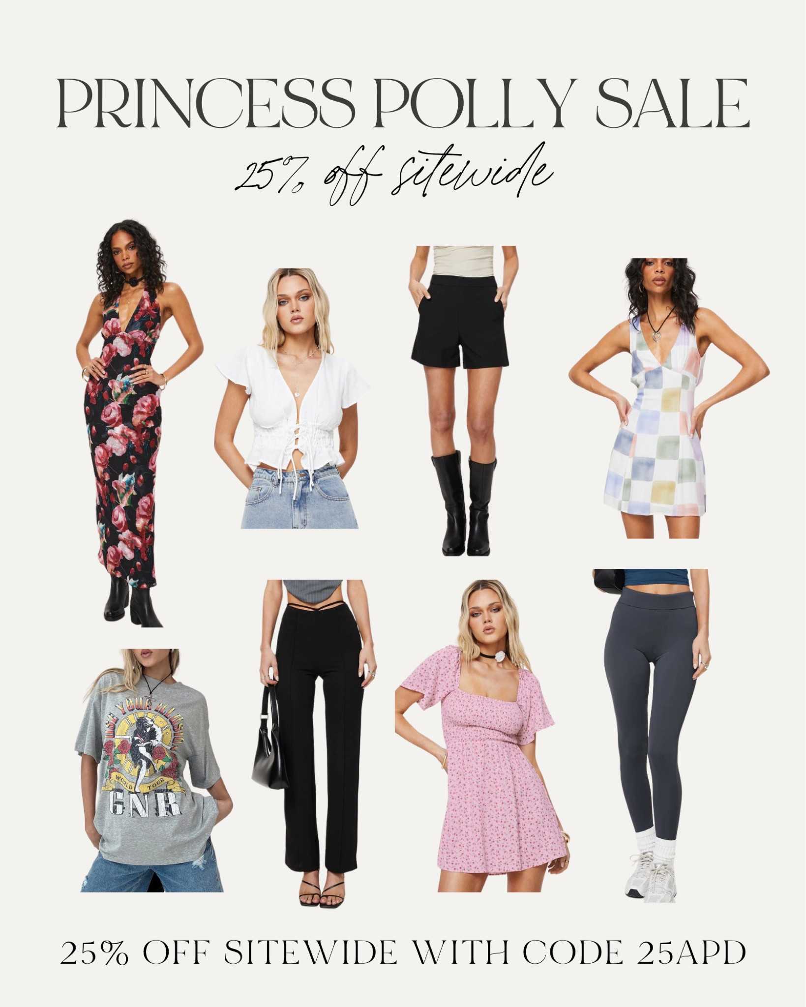 Princess Polly sale! 💜 25% off sitewide with code: 25APD 
Skirt, tank, shorts, dress, mini dress, t-shirt, pants, leggings

#LTKU #LTKsalealert #LTKunder100