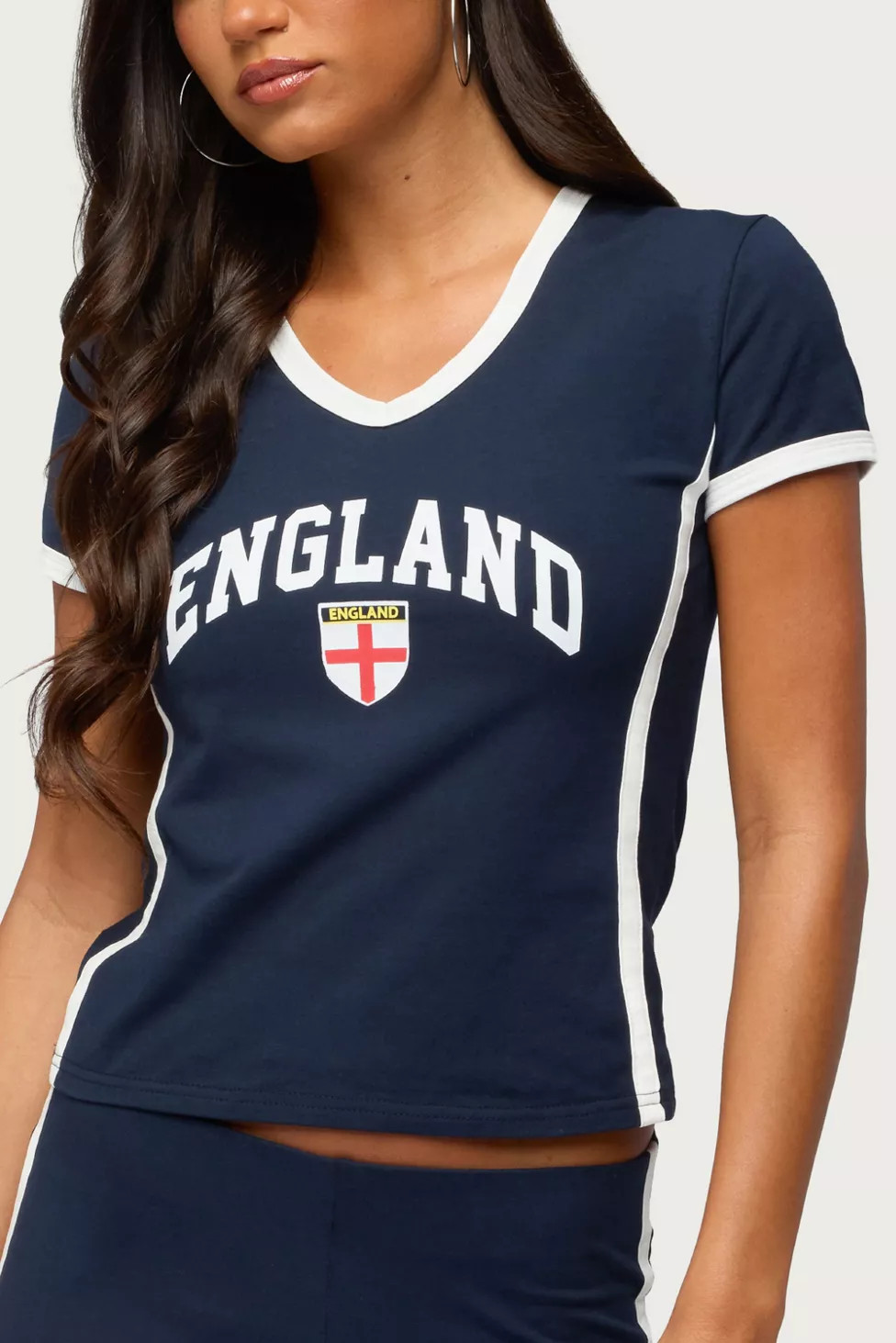 Edikted England Girl V Neck T Shirt | Urban Outfitters (US and RoW)