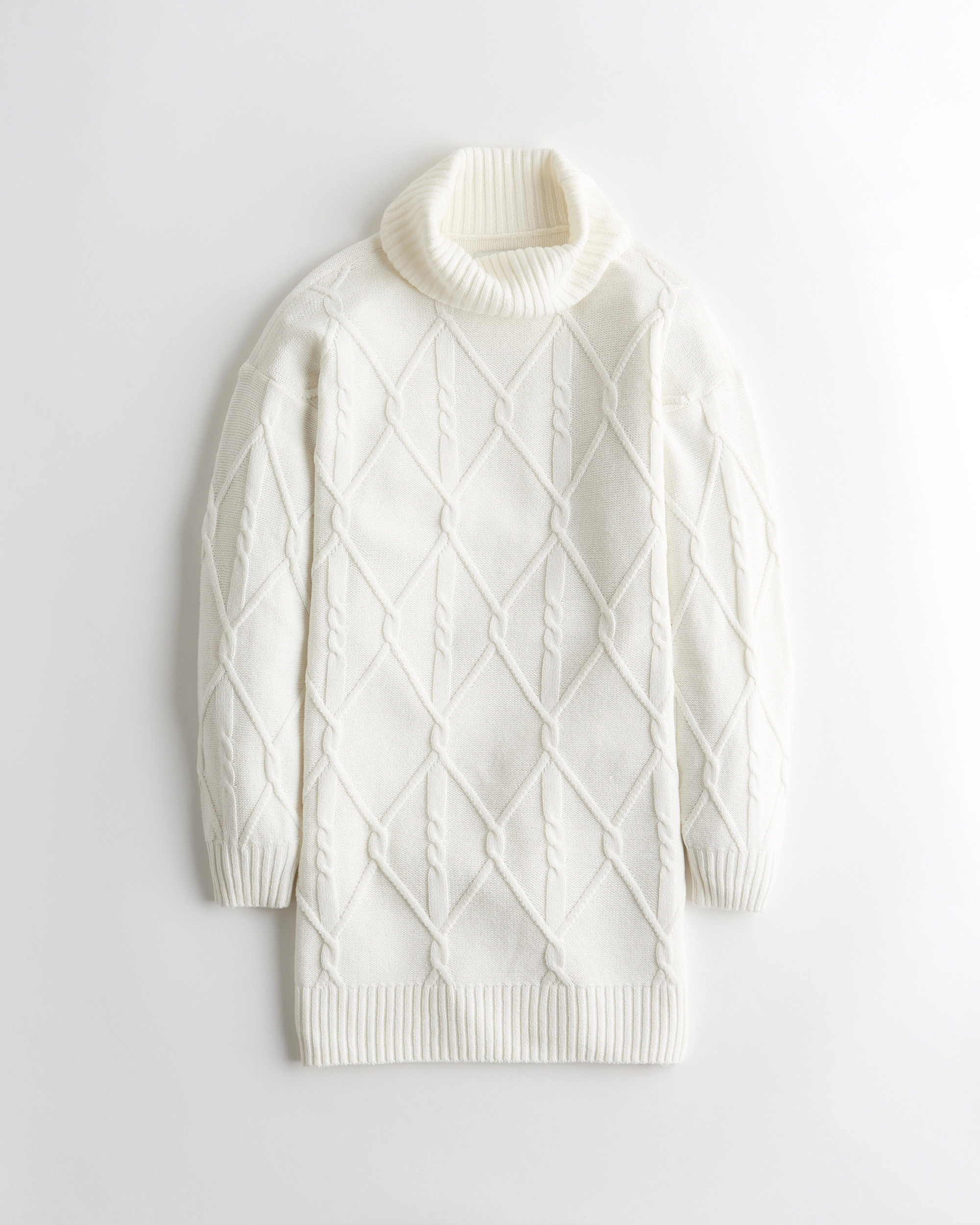 Cable Mini Turtleneck Sweater Dress | Hollister (US)