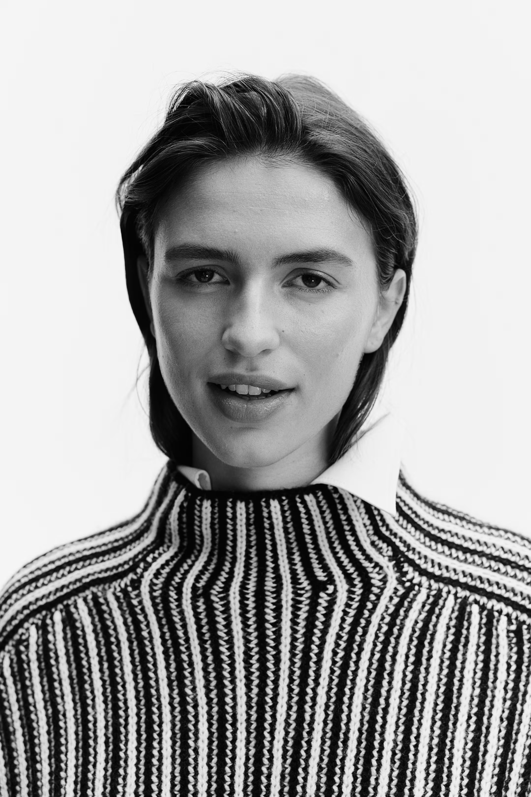 Oversized Mock-Turtleneck Wool Sweater - Black/striped - Ladies | H&M US | H&M (US + CA)