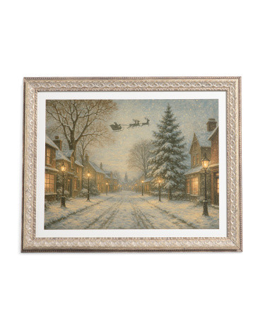 20x16 Flying Santa Sleigh Art | TJ Maxx