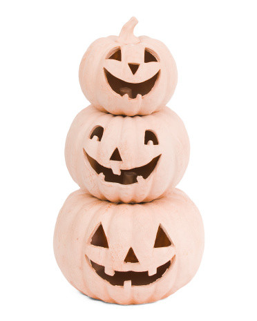 Outdoor Safe 3 Stacking Jack O Lanterns Decor | TJ Maxx