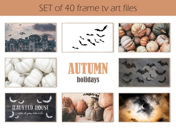 Samsung Frame TV Art Set Of 40, Autumn Holidays, Halloween Frame Tv Art, Neutral Halloween Frame ... | Etsy (US)