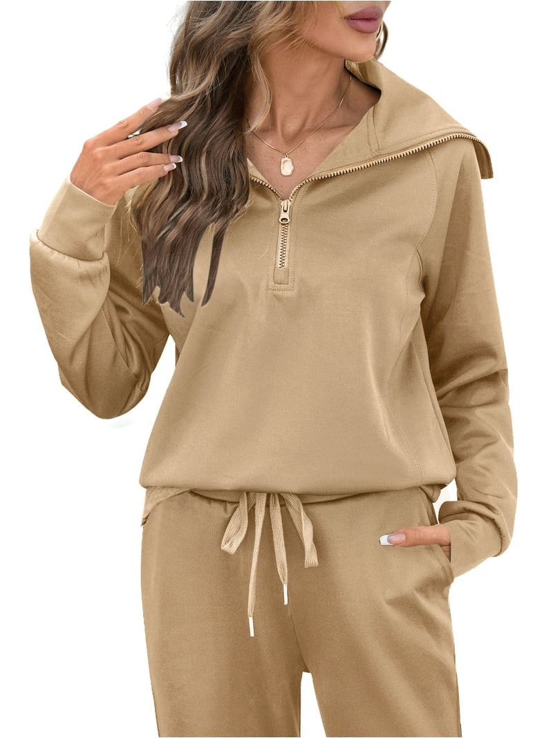 UVN Outfit Sets for Women 2 Piece Sets Winter Casual Tracksuit Long Sleeve Lounge Set Outfits wit... | Walmart (US)