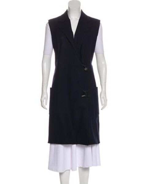 Derek Lam Wool-Blend Sleeveless Coat Navy | The RealReal