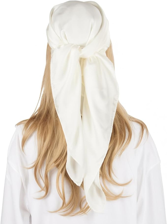 RIIQIICHY 35 Inch Head Scarf for Women Hair Scarf Like Silk Scarf Square Scarf Bandanas for Women | Amazon (US)