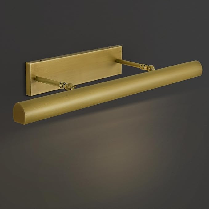 Brass Picture Lights for Wall, 24" Linear Picture Light Hardwired, 3-Light Brush Gold Art Light, ... | Amazon (US)