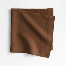 Marin Earth Brown European Certified Linen Napkin + Reviews | Crate & Barrel | Crate & Barrel