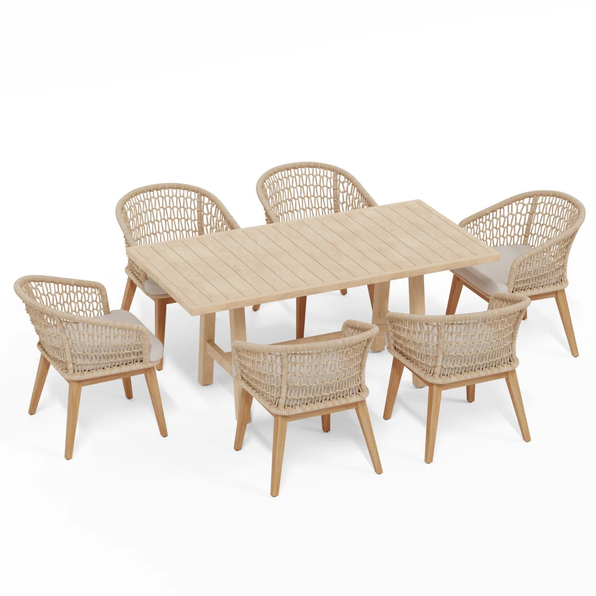 Rectangular Outdoor Dining Set With Cushions | Wayfair North America