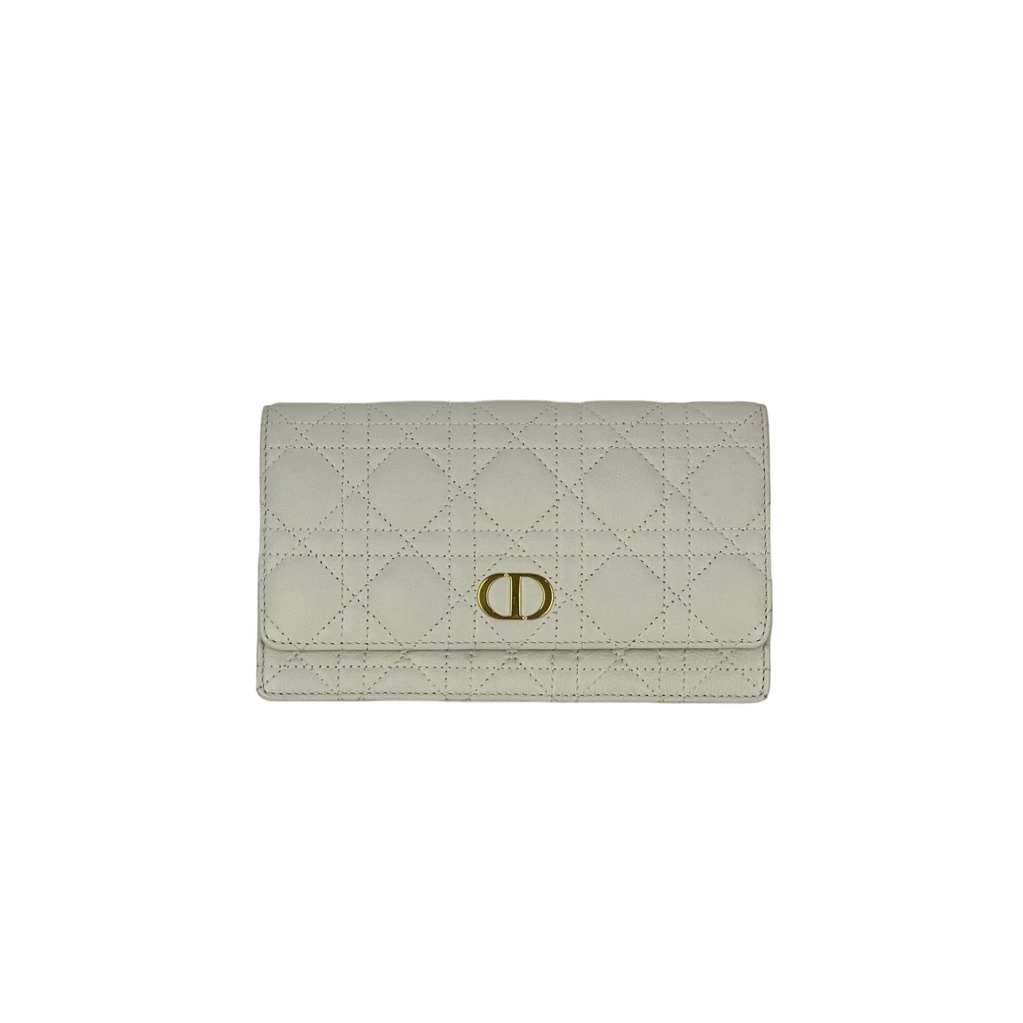 Christian Dior Caro Cannage White Leather Belt Bag Clutch | Shop Simon