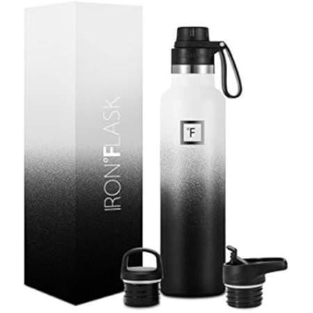 IRON °FLASK Sports Water Bottle - 32 Oz, 3 Lids (Straw Lid), Leak Proof, Vacuum Insulated Stainless  | Amazon (US)