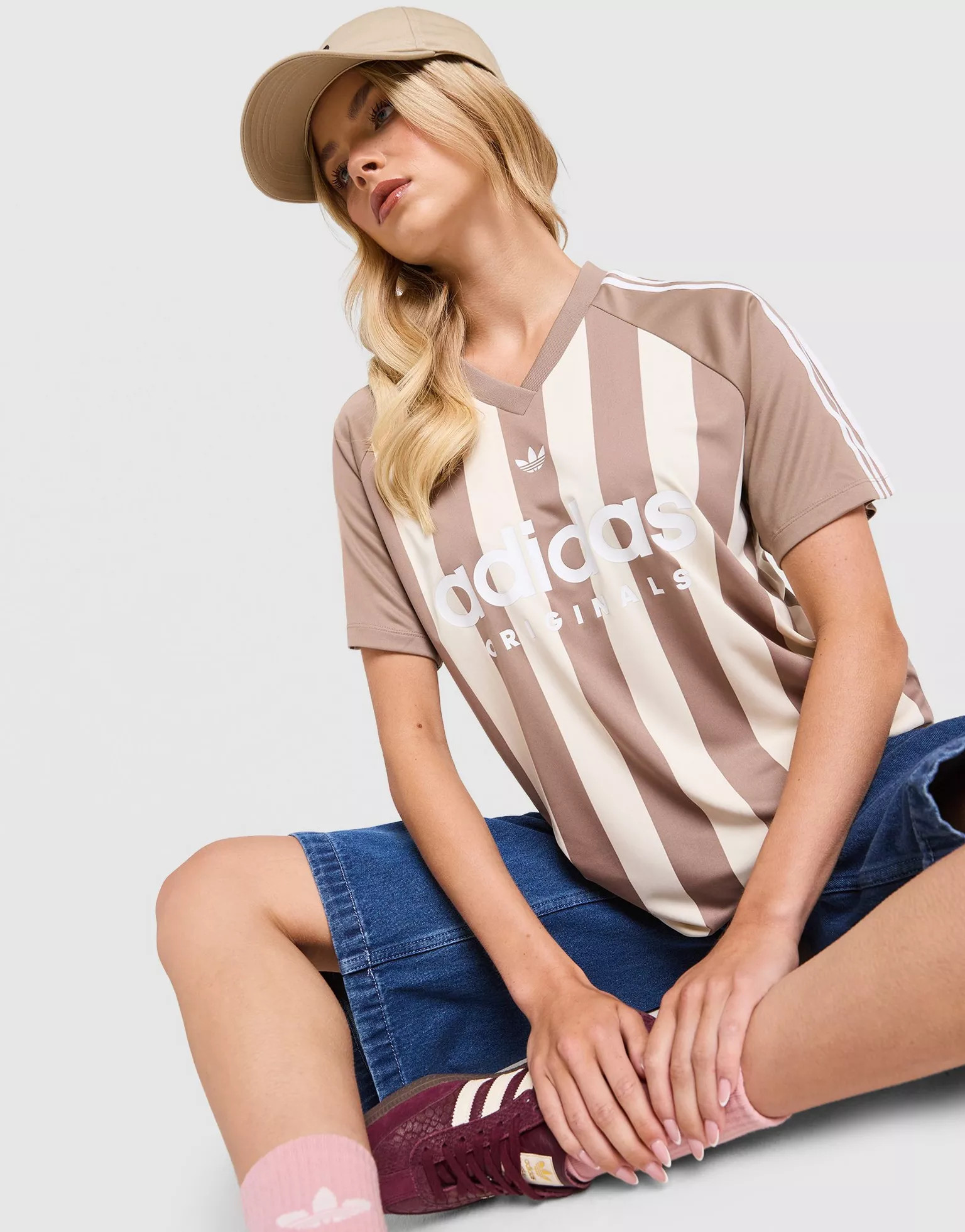 Brown adidas Originals Stripe Football Jersey - JD Sports UK | JD Sports (UK)