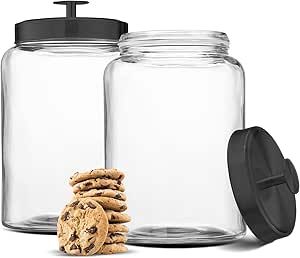 Kook Glass Large Kitchen Canister Set, Food Storage Containers, Bathroom Jars, Airtight Lids, 3.7... | Amazon (US)