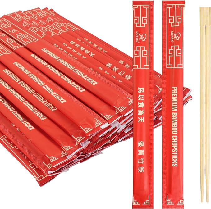 Soeos Chopsticks Disposable, Approx. 100 Sets, UV Treated Premium Disposable Chopsticks Individua... | Amazon (US)