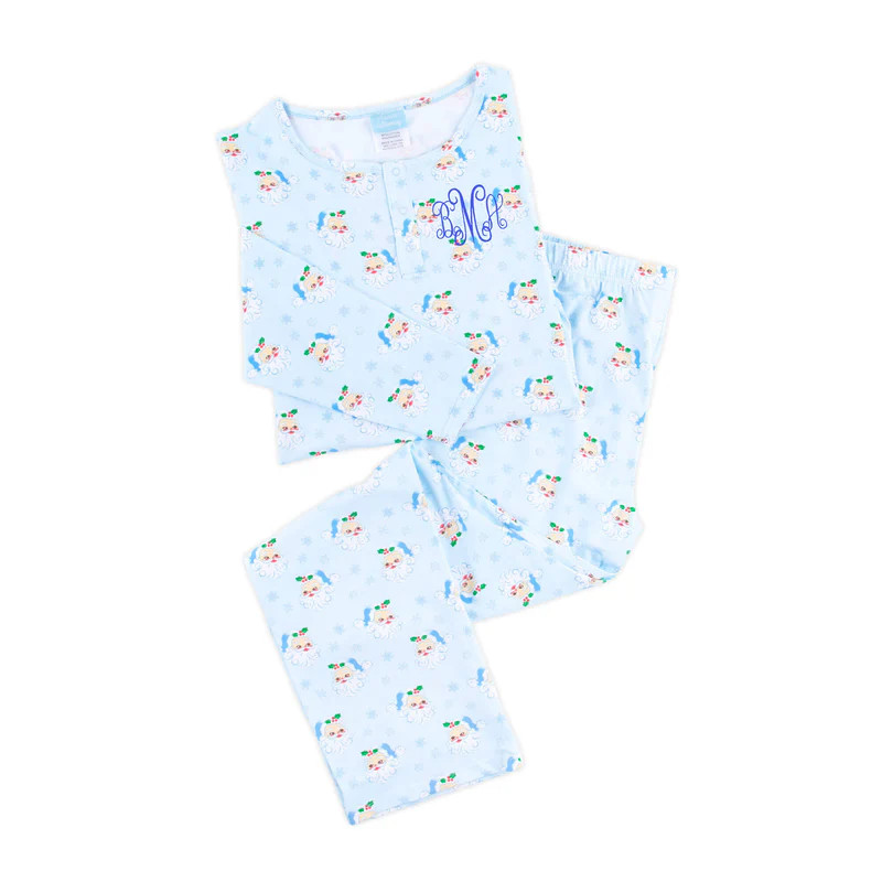 Vintage Santa Blue Women's Pajamas | Classic Whimsy
