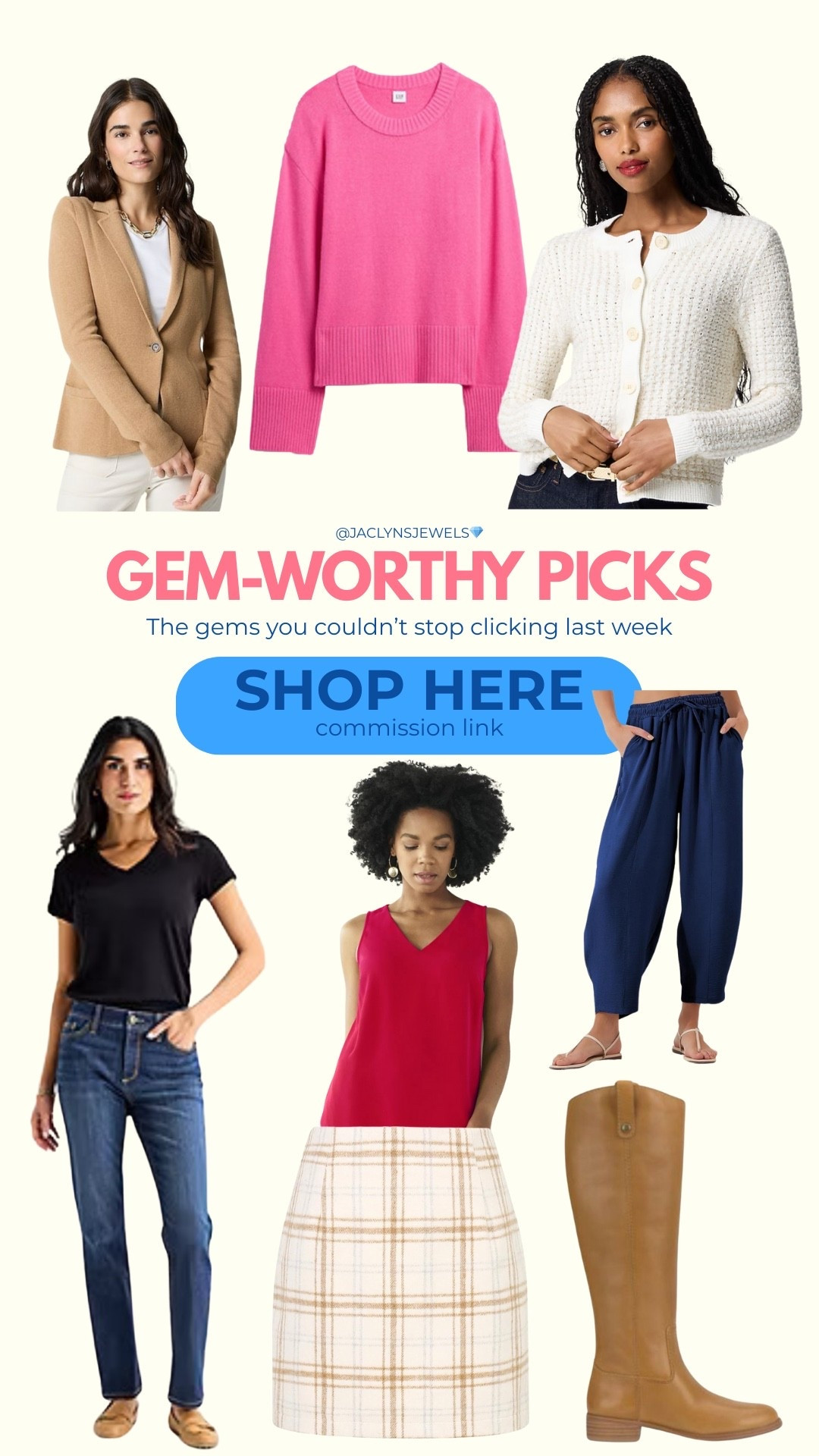 I own most of these items, so here are my thoughts on sizing
- blazer - size down or true size 
- lady jacket cardigan - size down if you wear open; true size if you button
- jeans 👖- size up if doing petite
- v neck blouse - no stretch, but I wear my true size
- blue pants - true size (petite friendly)
- boots 👢- true size (I did wide width)

#LTKPlusSize #LTKPetite